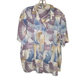 Alfred Dunner Watercolor Button-Down Shirt Size 18W 0289